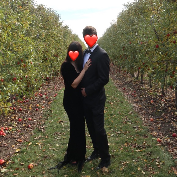 Morticia Addams Velvet Costume Dress - Picture 1 of 2